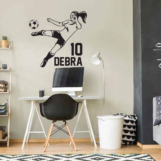 GIRL soccer kick - personalized