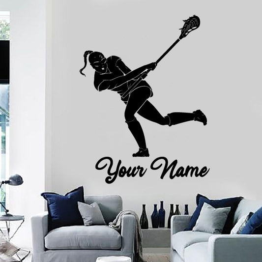 GIRL Lacrosse Player In Action