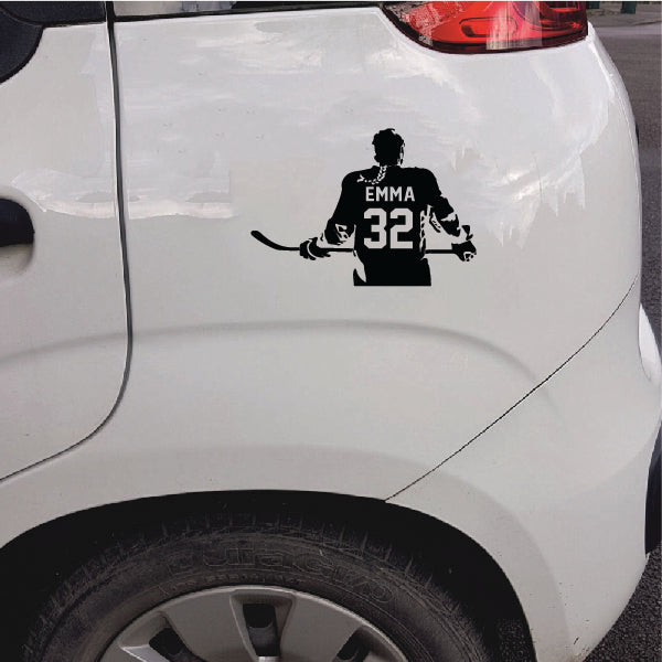 Hockey Girl Player Wall Decor Sticker