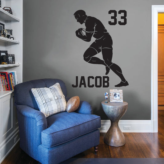 Personalized Australian Rugby player decal