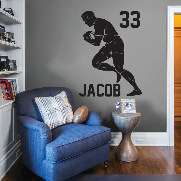 Personalized Australian Rugby player decal