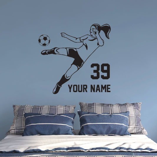 GIRL soccer kick - personalized
