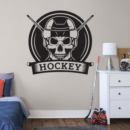 Hockey Skull Sticker
