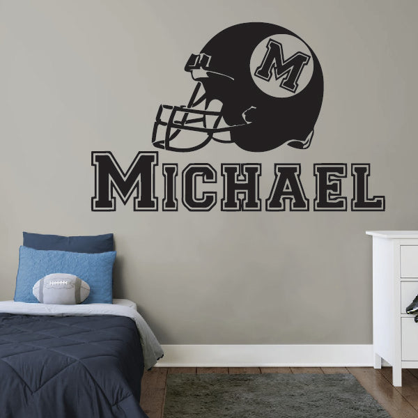 American Football Helmet with name below