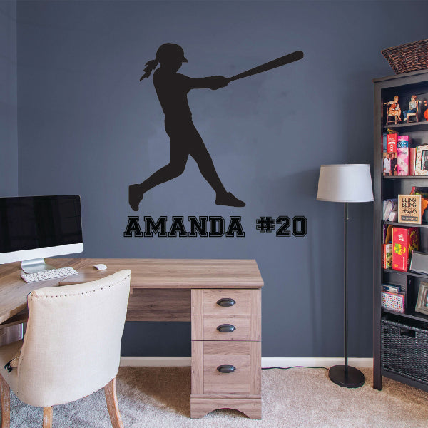 Vinyl Wall Silhouettes  Baseball Player Batting Wall Art