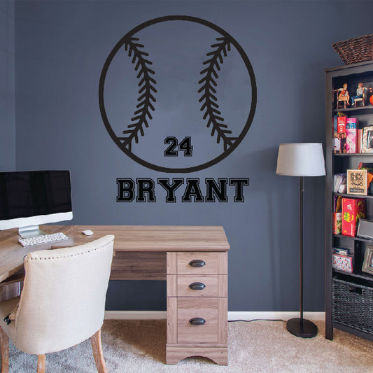 Personalized Baseball Ball with name and number