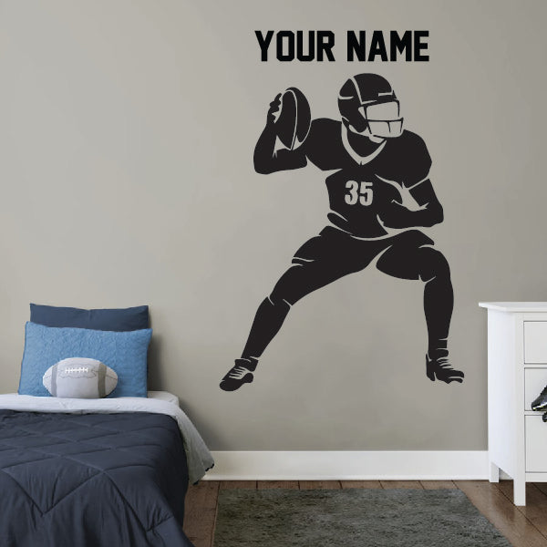 American Football Player Throwing Ball