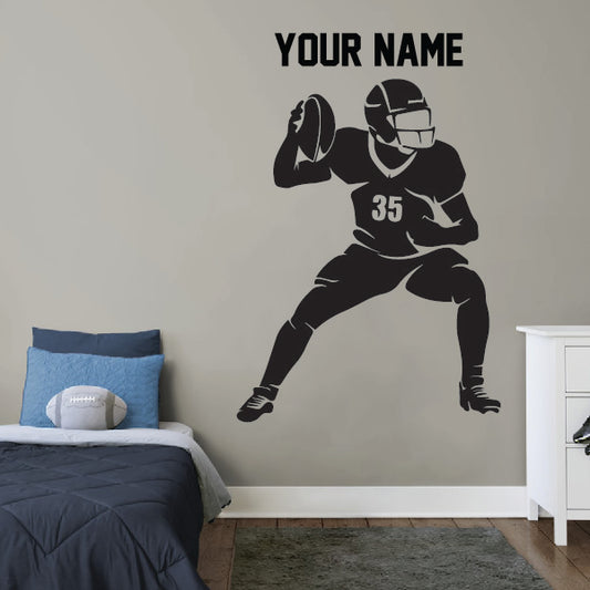 American Football Player Throwing Ball