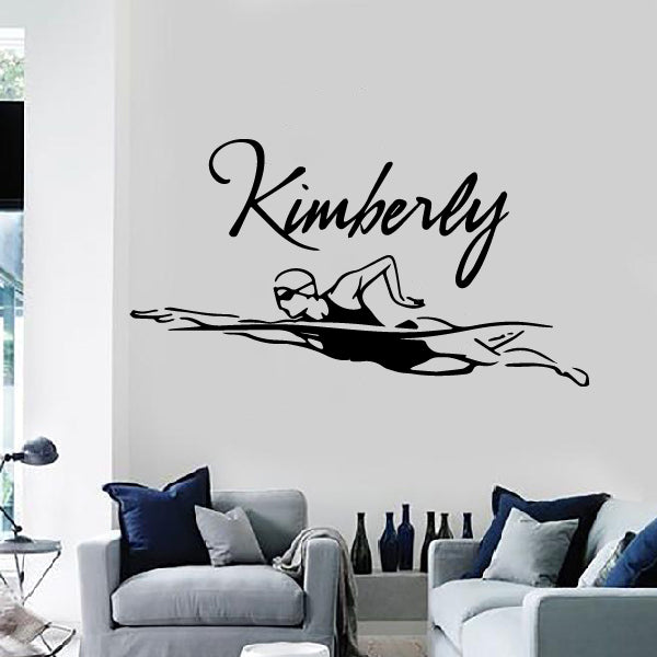 Swimmer sticker with name!