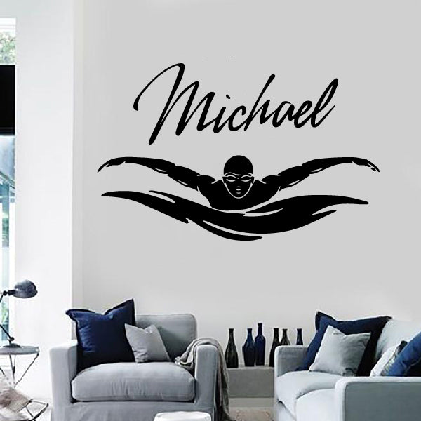 Personalized Swimmer wall sticker