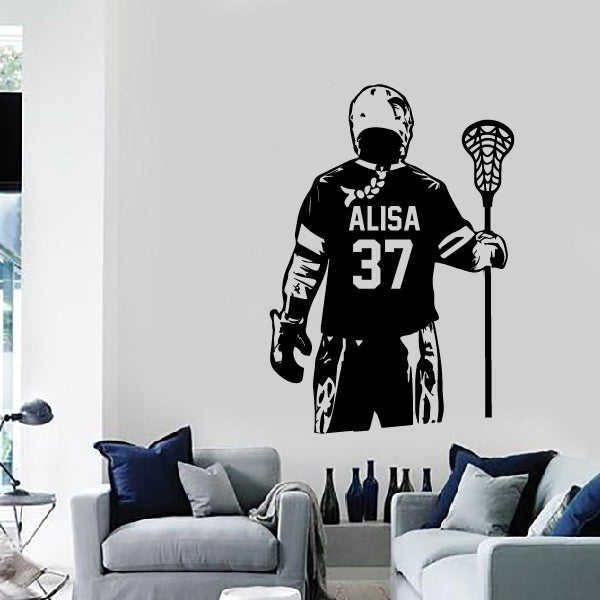 GIRL Personalized Lacrosse Player Decal