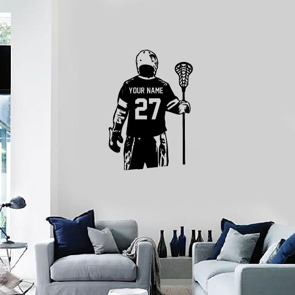 Personalized Lacrosse Player Decal