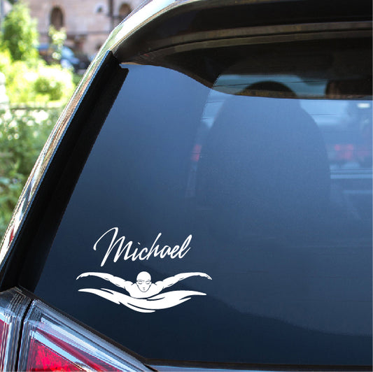 Personalized Swimmer wall sticker