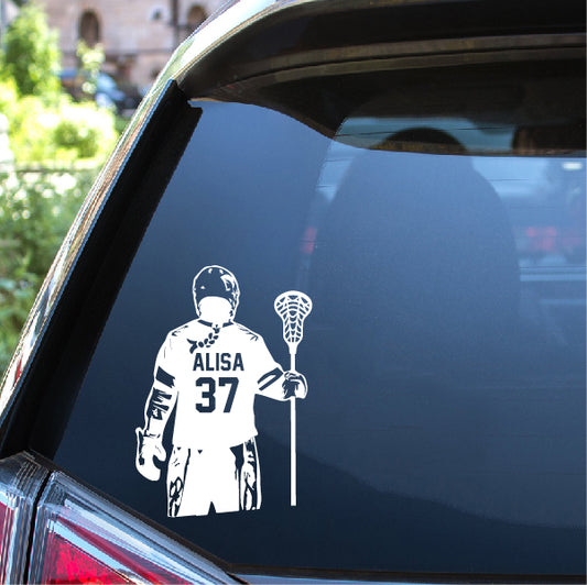 GIRL Personalized Lacrosse Player Decal