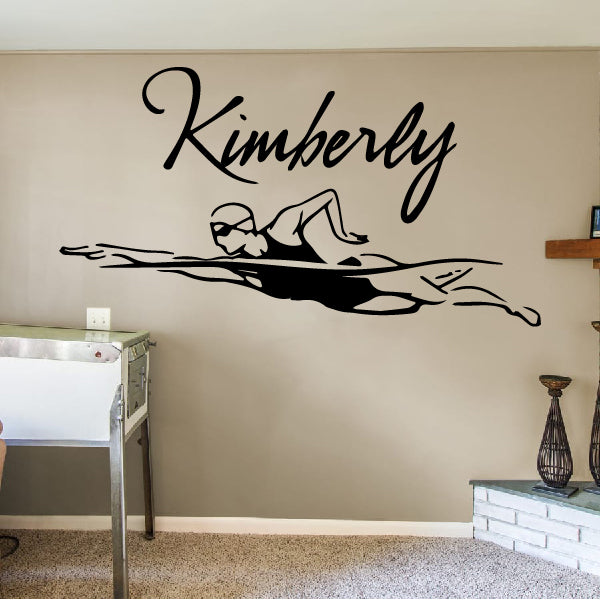 Swimmer sticker with name!