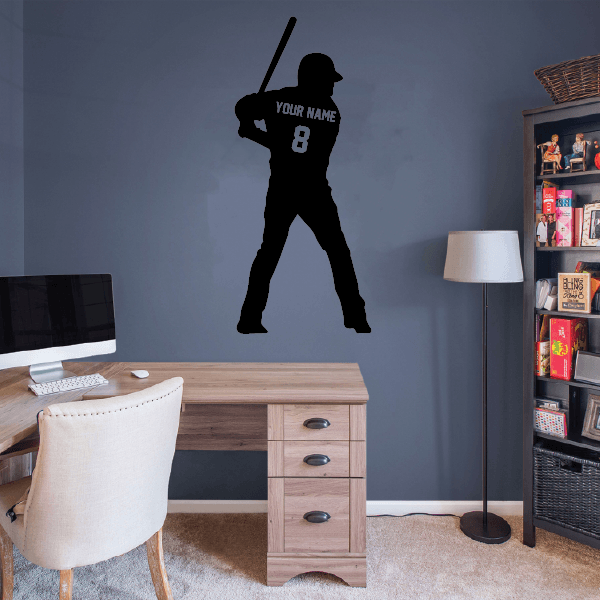 Ready Baseball Hitter Wall Sticker - personalized