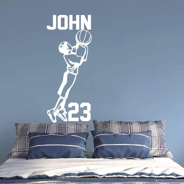 Personalized Basketball Boy throwing Ball