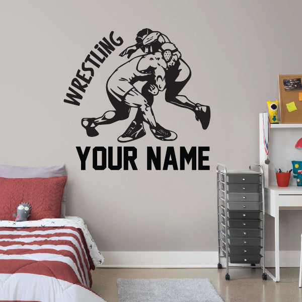 Wrestling Vinyl Decal Personalized Name & Number