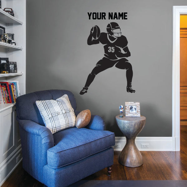American Football Player Throwing Ball