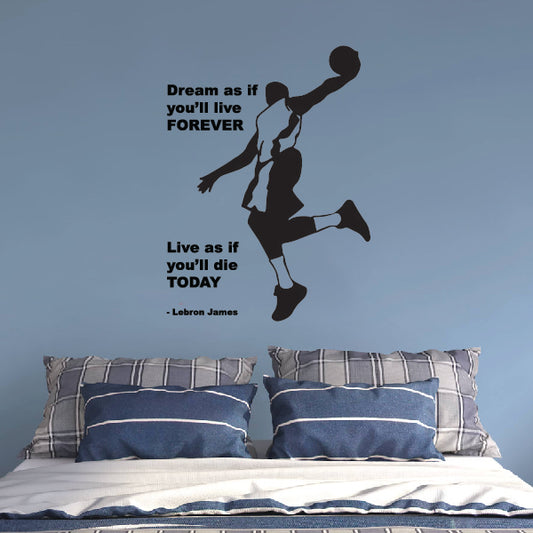 Motivational Basketball words with player