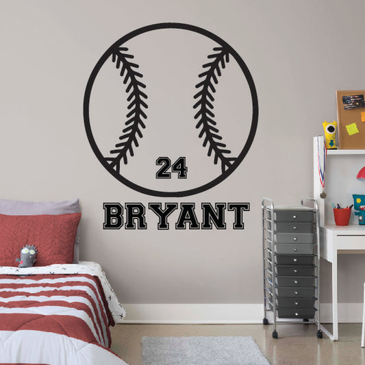 Personalized Baseball Ball with name and number