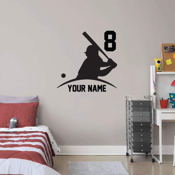 Half Baseball Player with name and number below