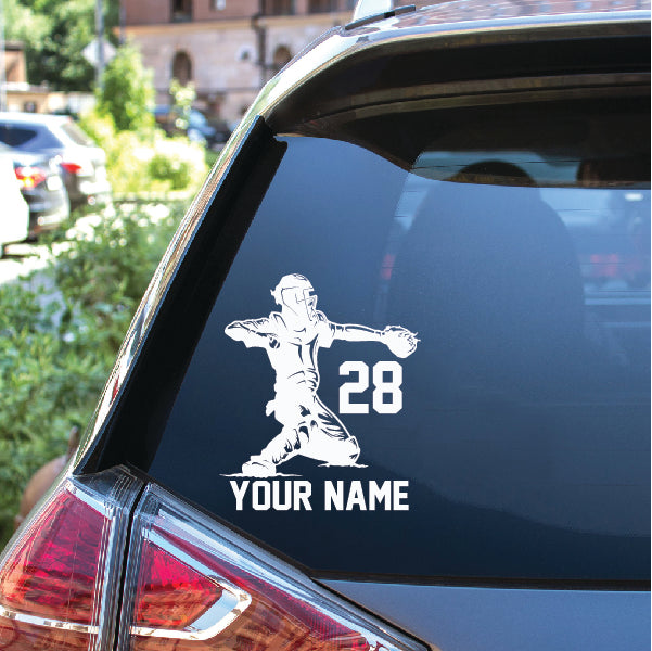Personalized Baseball Catcher Sticker