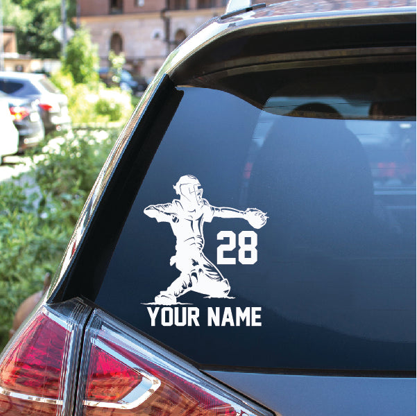 Personalized Baseball Catcher Sticker