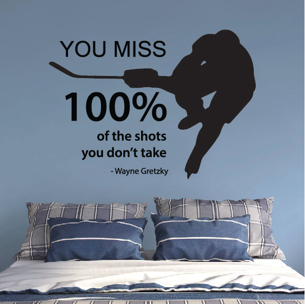 Motivational Hockey words with player