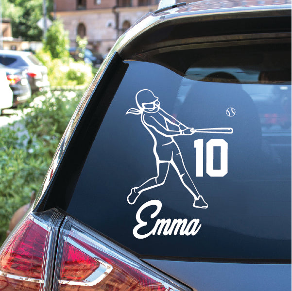 Softball GIRL - Personalized Hitter with your Name & Number