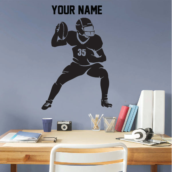 American Football Player Throwing Ball