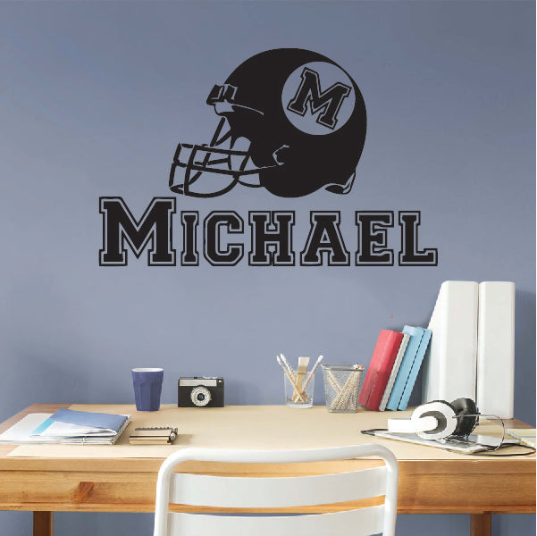American Football Helmet with name below
