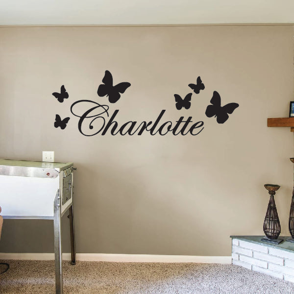 Girl Name Sticker with beautiful Butterflies