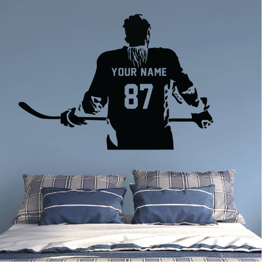 Hockey Player with Hair Customized sticker