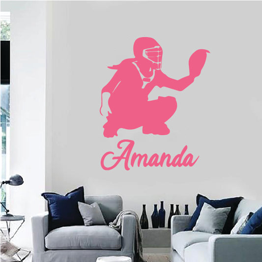 Softball Girl Catcher - personalized with name!