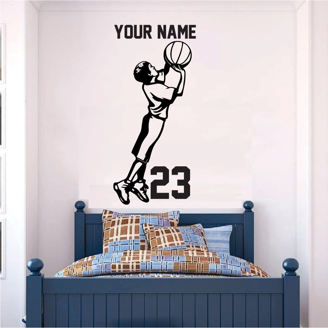 Personalized Basketball Boy throwing Ball