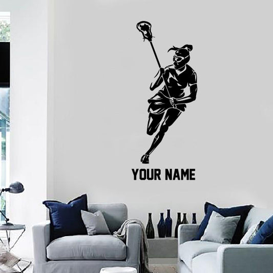 GIRL Running Lacrosse Player