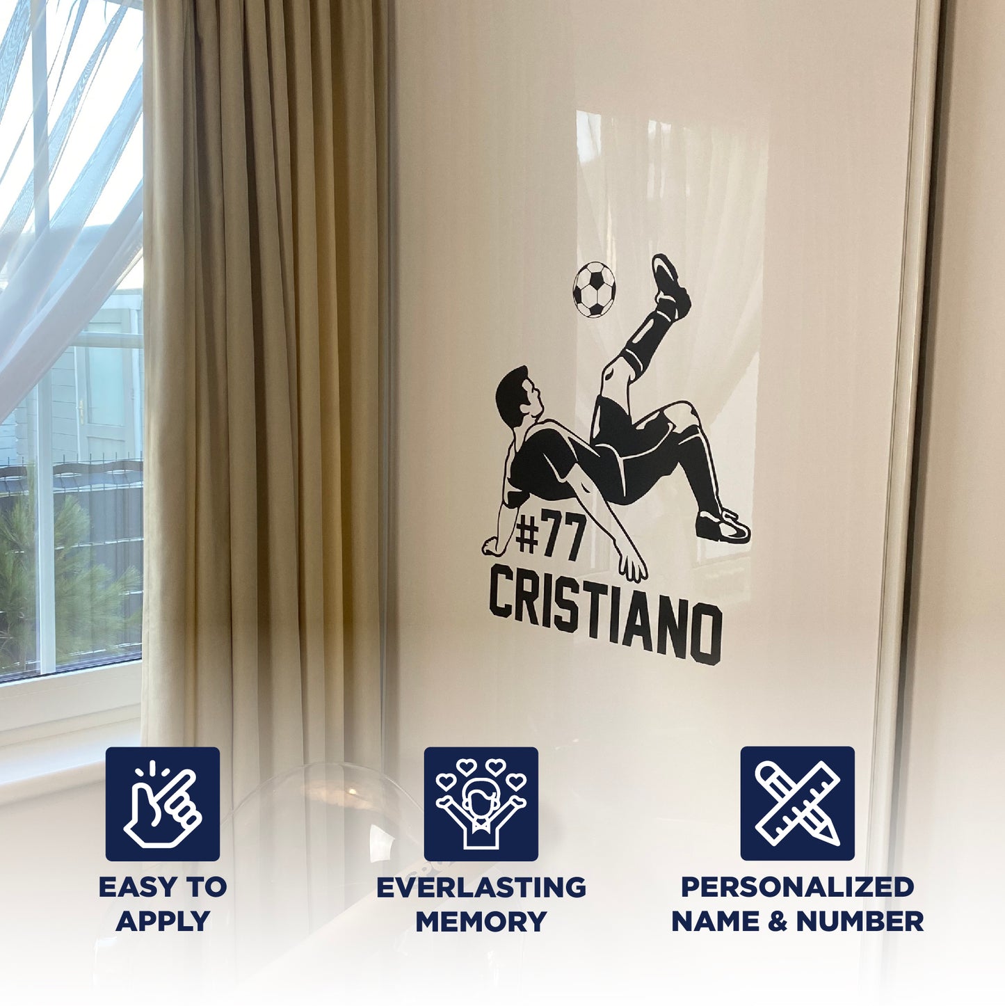 Soccer Player Wall Decal - Personalized Kick Back