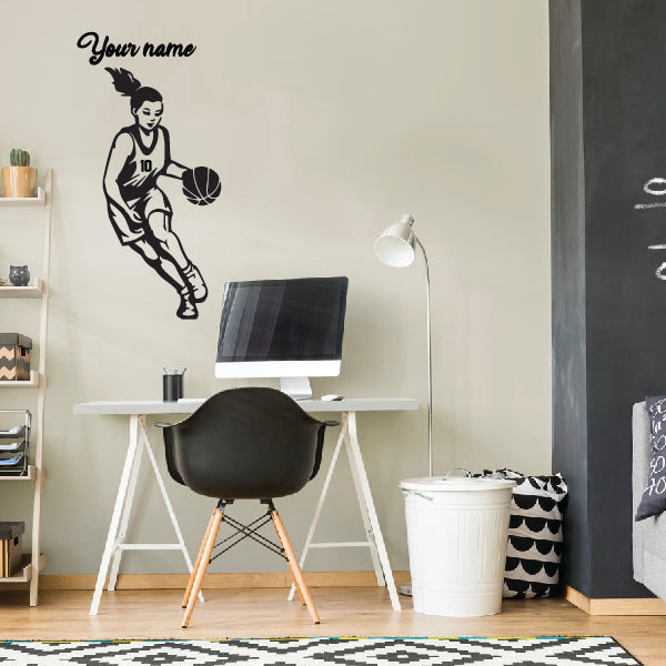 Personalized GIRL Basketball Player Sticker