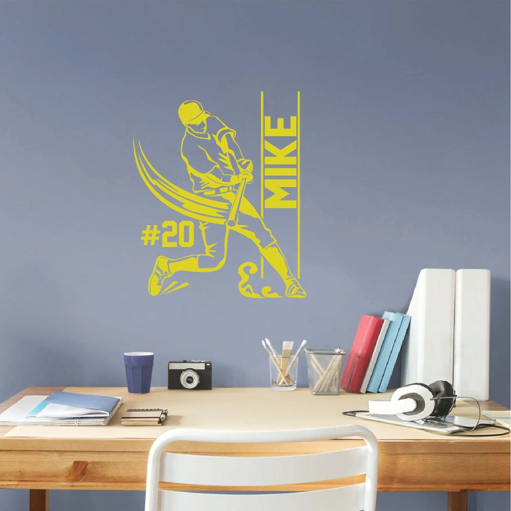 Baseball Batter Customized Wall Decal