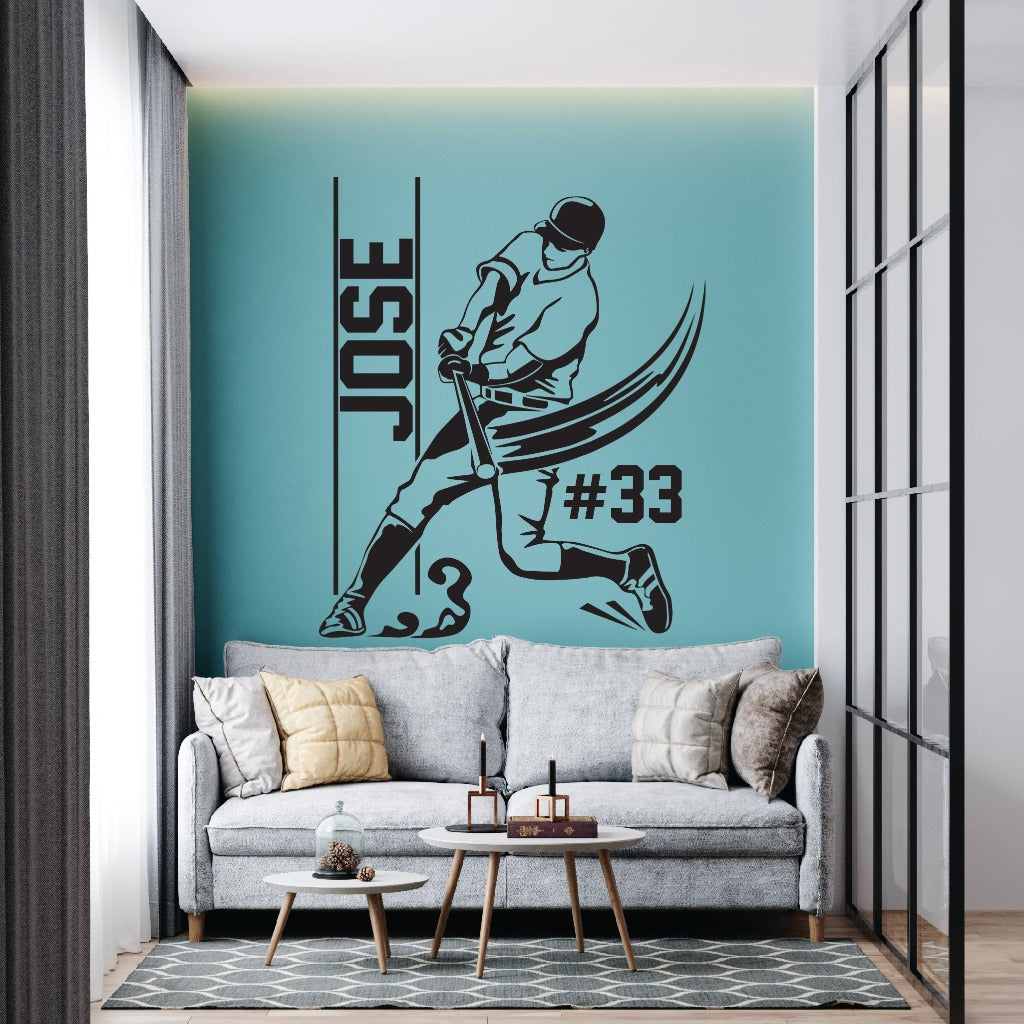 Baseball Batter Customized Wall Decal