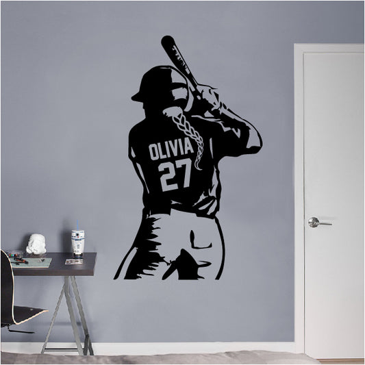 GIRL Personalized Half Baseball Player