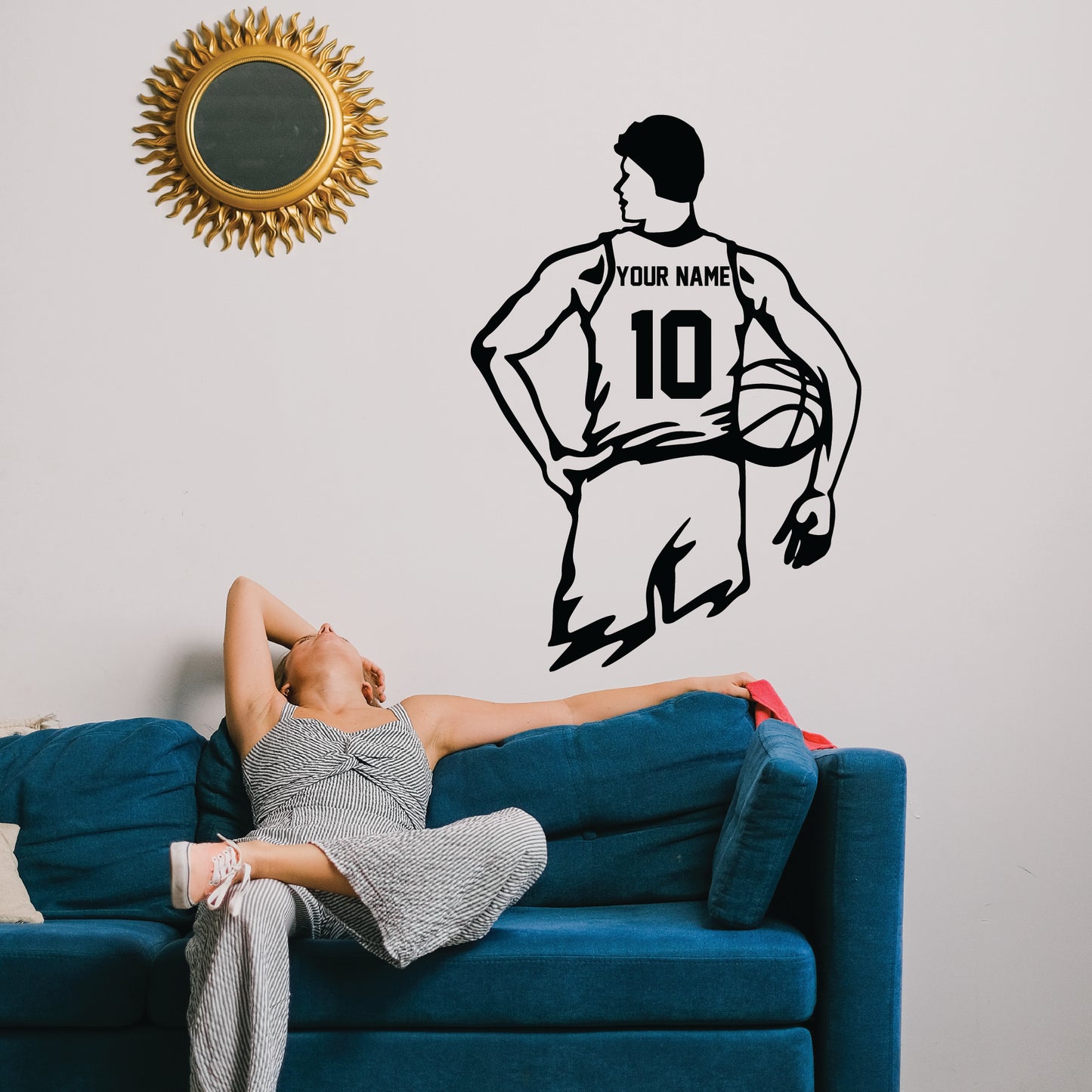 custom name and number wall decal