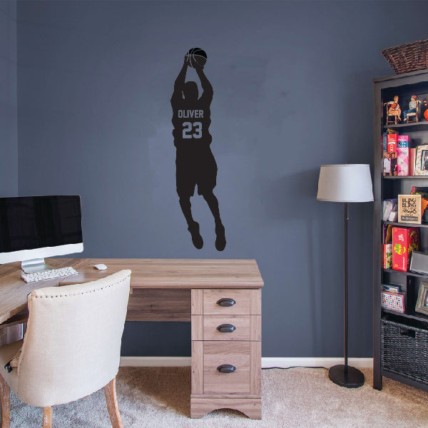 Basketball Player Throwing Ball Sticker
