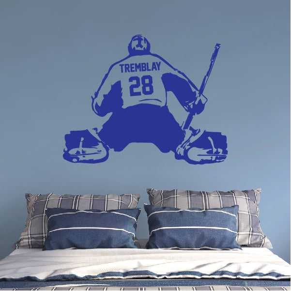 Hockey Goalie with your name and number!