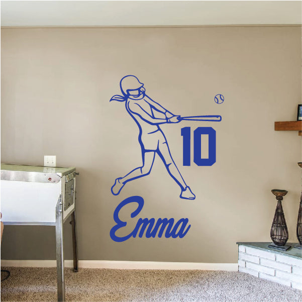 Softball GIRL - Personalized Hitter with your Name & Number