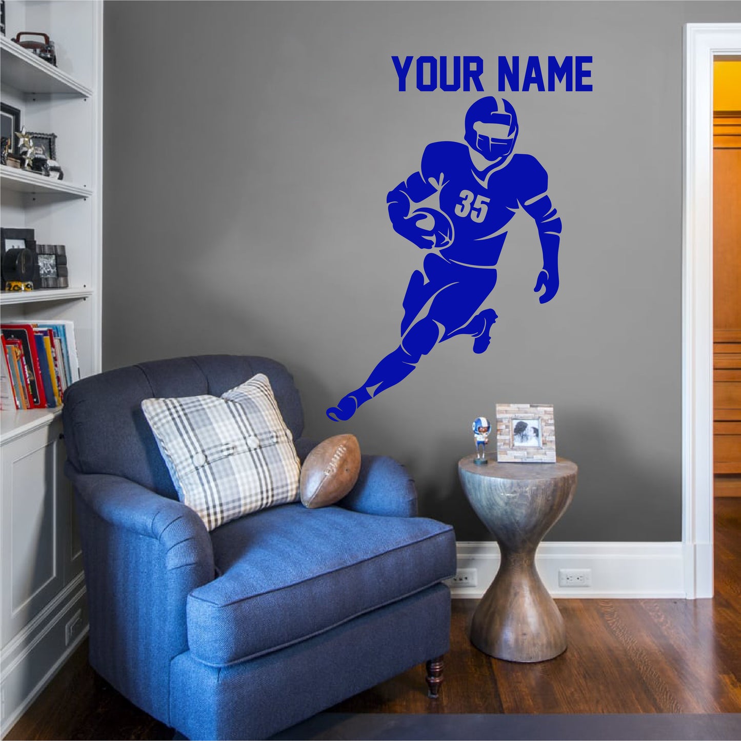 Running Football Player Wall Decal