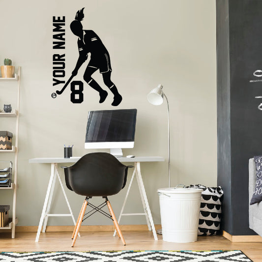 GIRL Personalized Hockey Field Player with name and number