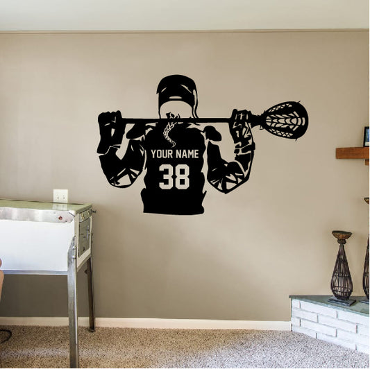 GIRL! Lacrosse half player with name and number