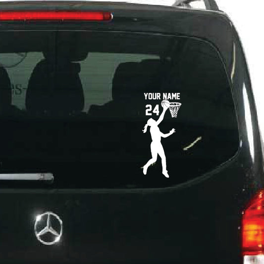 Personalized GIRL Basketball Player in the game